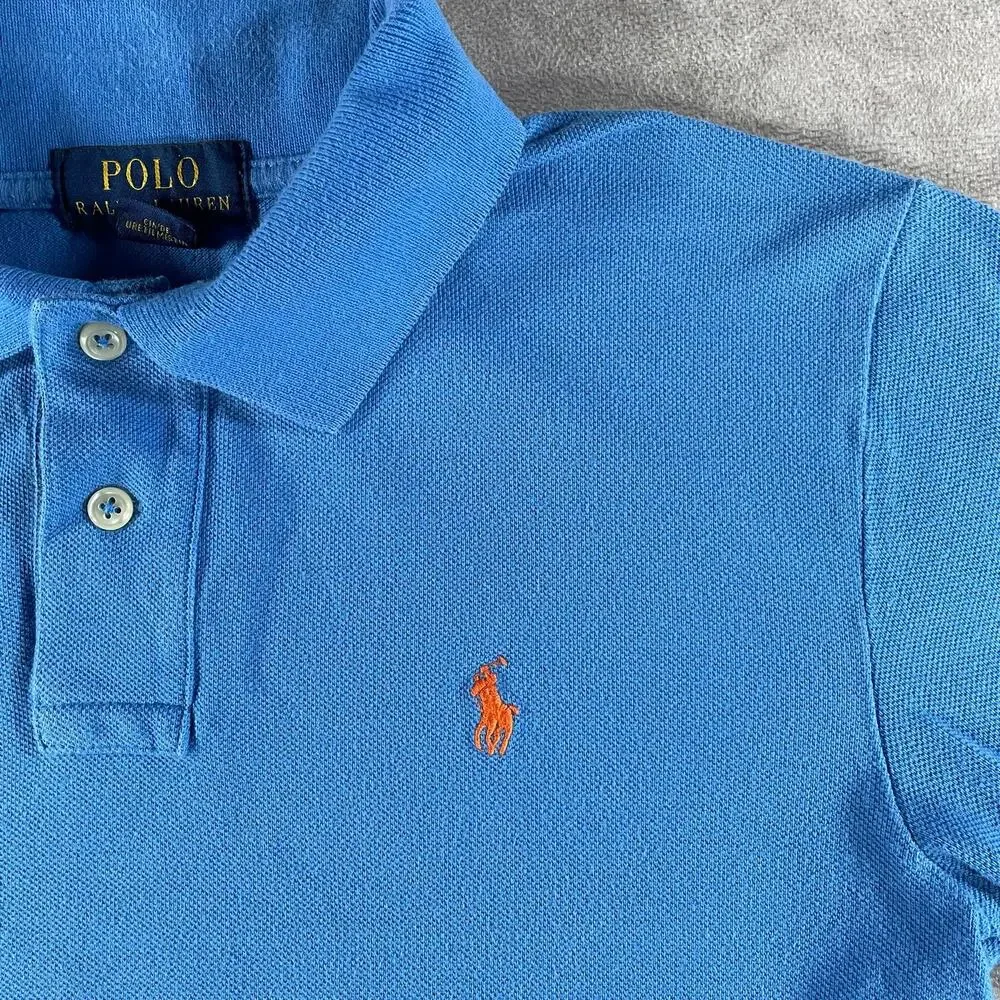 Youth Boys Polo Ralph Lauren Blue Polo Button Up Medium